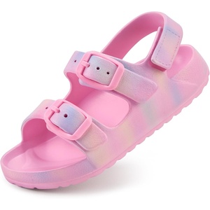 image:imageStelle Toddler Girls Adjustable Buckle Open Toe Sandals  HookandLoop Heel Strap Lightweight Construction Comfortable Fit Flexible Movement Summer Everyday Wear Toddler to Big KidsCotton Candy Ombre