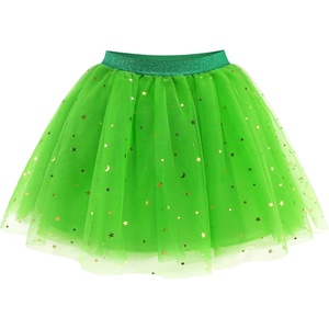 image:imageStelle Tutu for Girls Sequin Skirt with Elastic Waist Layered Tulle Ballet Dance Princess Dress Birthday OutfitVibrant Green