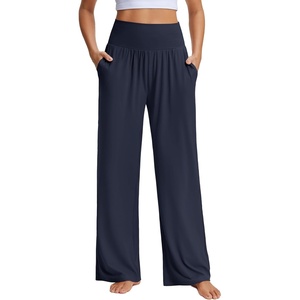 image:imageStelle Wide Leg Yoga Pants for Women High Waisted Super Comfy Buttery Soft Lounge Pants with Pockets 262830 InseamBnavy