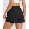 image:imageStelle 2 in 1 Womens Running Shorts High Waisted Athletic Workout Gym Short with Zip PocketsBlack
