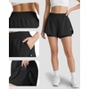 image:imageStelle 2 in 1 Womens Running Shorts High Waisted Athletic Workout Gym Short with Zip PocketsBlack