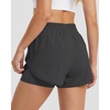 image:imageStelle 2 in 1 Womens Running Shorts High Waisted Athletic Workout Gym Short with Zip PocketsGrey