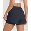 image:imageStelle 2 in 1 Womens Running Shorts High Waisted Athletic Workout Gym Short with Zip PocketsNavy