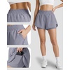 image:imageStelle 2 in 1 Womens Running Shorts High Waisted Athletic Workout Gym Short with Zip PocketsPurple Haze