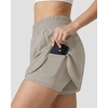 image:imageStelle 2 in 1 Womens Running Shorts High Waisted Athletic Workout Gym Short with Zip PocketsSandy Grey