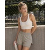 image:imageStelle 2 in 1 Womens Running Shorts High Waisted Athletic Workout Gym Short with Zip PocketsSandy Grey