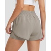 image:imageStelle 2 in 1 Womens Running Shorts High Waisted Athletic Workout Gym Short with Zip PocketsSandy Grey