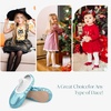 image:imageStelle Ballet Slippers for Girls Glitter Metallic Vegan Leather Full Sole  Ballet shoes for girls Ballerina slippers Crisscross elastic straps Suede full outsole Recitals CostumesBlue
