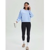image:imageStelle Cropped Sweatshirts for Women Cotton Long Sleeve Crop Tops Crewneck Pullover Oversized SweaterBaby Blue