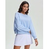 image:imageStelle Cropped Sweatshirts for Women Cotton Long Sleeve Crop Tops Crewneck Pullover Oversized SweaterBaby Blue