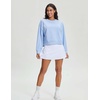 image:imageStelle Cropped Sweatshirts for Women Cotton Long Sleeve Crop Tops Crewneck Pullover Oversized SweaterBaby Blue