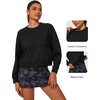 image:imageStelle Cropped Sweatshirts for Women Cotton Long Sleeve Crop Tops Crewneck Pullover Oversized SweaterBlack