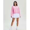 image:imageStelle Cropped Sweatshirts for Women Cotton Long Sleeve Crop Tops Crewneck Pullover Oversized SweaterBubblegum
