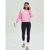 image:imageStelle Cropped Sweatshirts for Women Cotton Long Sleeve Crop Tops Crewneck Pullover Oversized SweaterBubblegum