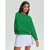 image:imageStelle Cropped Sweatshirts for Women Cotton Long Sleeve Crop Tops Crewneck Pullover Oversized SweaterKelly Green