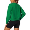 image:imageStelle Cropped Sweatshirts for Women Cotton Long Sleeve Crop Tops Crewneck Pullover Oversized SweaterKelly Green