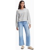 image:imageStelle Cropped Sweatshirts for Women Cotton Long Sleeve Crop Tops Crewneck Pullover Oversized SweaterNeutral Grey