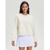 image:imageStelle Cropped Sweatshirts for Women Cotton Long Sleeve Crop Tops Crewneck Pullover Oversized SweaterOffwhite