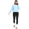image:imageStelle Cropped Sweatshirts for Women Cotton Long Sleeve Crop Tops Crewneck Pullover Oversized SweaterSky Blue