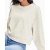 image:imageStelle Cropped Sweatshirts for Women Cotton Long Sleeve Crop Tops Crewneck Pullover Oversized SweaterStone Heather