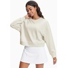 image:imageStelle Cropped Sweatshirts for Women Cotton Long Sleeve Crop Tops Crewneck Pullover Oversized SweaterStone Heather