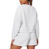 image:imageStelle Cropped Sweatshirts for Women Cotton Long Sleeve Crop Tops Crewneck Pullover Oversized SweaterUltra Light Grey