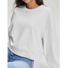 image:imageStelle Cropped Sweatshirts for Women Cotton Long Sleeve Crop Tops Crewneck Pullover Oversized SweaterUltra Light Grey