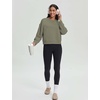 image:imageStelle Cropped Sweatshirts for Women Cotton Long Sleeve Crop Tops Crewneck Pullover Oversized SweaterUtility Green