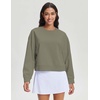image:imageStelle Cropped Sweatshirts for Women Cotton Long Sleeve Crop Tops Crewneck Pullover Oversized SweaterUtility Green