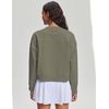 image:imageStelle Cropped Sweatshirts for Women Cotton Long Sleeve Crop Tops Crewneck Pullover Oversized SweaterUtility Green