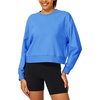image:imageStelle Cropped Sweatshirts for Women Cotton Long Sleeve Crop Tops Crewneck Pullover Oversized SweaterVibrant Blue