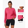 image:imageStelle Cropped Sweatshirts for Women Cotton Long Sleeve Crop Tops Crewneck Pullover Oversized SweaterWatermelon Sugar