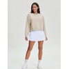 image:imageStelle Cropped Sweatshirts for Women Cotton Long Sleeve Crop Tops Crewneck Pullover Oversized SweaterWhite Beige
