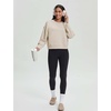 image:imageStelle Cropped Sweatshirts for Women Cotton Long Sleeve Crop Tops Crewneck Pullover Oversized SweaterWhite Beige