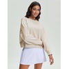 image:imageStelle Cropped Sweatshirts for Women Cotton Long Sleeve Crop Tops Crewneck Pullover Oversized SweaterWhite Beige