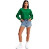 image:imageStelle Cropped Sweatshirts for Women Cotton Raglan Sleeve Crop Tops Crewneck Pullover Sweat ShirtsKelly Green