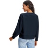 image:imageStelle Cropped Sweatshirts for Women Cotton Raglan Sleeve Crop Tops Crewneck Pullover Sweat ShirtsNavy
