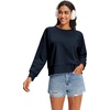 image:imageStelle Cropped Sweatshirts for Women Cotton Raglan Sleeve Crop Tops Crewneck Pullover Sweat ShirtsNavy
