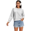 image:imageStelle Cropped Sweatshirts for Women Cotton Raglan Sleeve Crop Tops Crewneck Pullover Sweat ShirtsUltra Light Grey