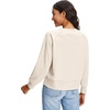 image:imageStelle Cropped Sweatshirts for Women Cotton Raglan Sleeve Crop Tops Crewneck Pullover Sweat ShirtsWhite Beige
