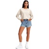 image:imageStelle Cropped Sweatshirts for Women Cotton Raglan Sleeve Crop Tops Crewneck Pullover Sweat ShirtsWhite Beige