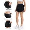 image:imageStelle Girls Athletic Shorts with Builtin Liner Zipper Pockets High Elastic Waist Running Shorts for Teen Youth GirlsAblack