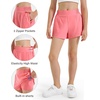 image:imageStelle Girls Athletic Shorts with Builtin Liner Zipper Pockets High Elastic Waist Running Shorts for Teen Youth GirlsAcoral
