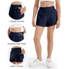image:imageStelle Girls Athletic Shorts with Builtin Liner Zipper Pockets High Elastic Waist Running Shorts for Teen Youth GirlsNavy