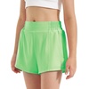 image:imageStelle Girls Athletic Shorts with Builtin Liner Zipper Pockets High Elastic Waist Running Shorts for Teen Youth GirlsNeon Green