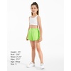 image:imageStelle Girls Athletic Shorts with Builtin Liner Zipper Pockets High Elastic Waist Running Shorts for Teen Youth GirlsNeon Yellow
