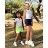 image:imageStelle Girls Athletic Shorts with Builtin Liner Zipper Pockets High Elastic Waist Running Shorts for Teen Youth GirlsNeon Yellow