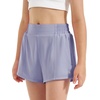 image:imageStelle Girls Athletic Shorts with Builtin Liner Zipper Pockets High Elastic Waist Running Shorts for Teen Youth GirlsPurple Haze