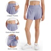 image:imageStelle Girls Athletic Shorts with Builtin Liner Zipper Pockets High Elastic Waist Running Shorts for Teen Youth GirlsPurple Haze