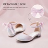 image:imageStelle Girls Dress Shoes Closed Toe Heels Ankle Strap Pumps Sandals Flower Wedding Party Princess Shoes for Toddler Little Big KidRainbow